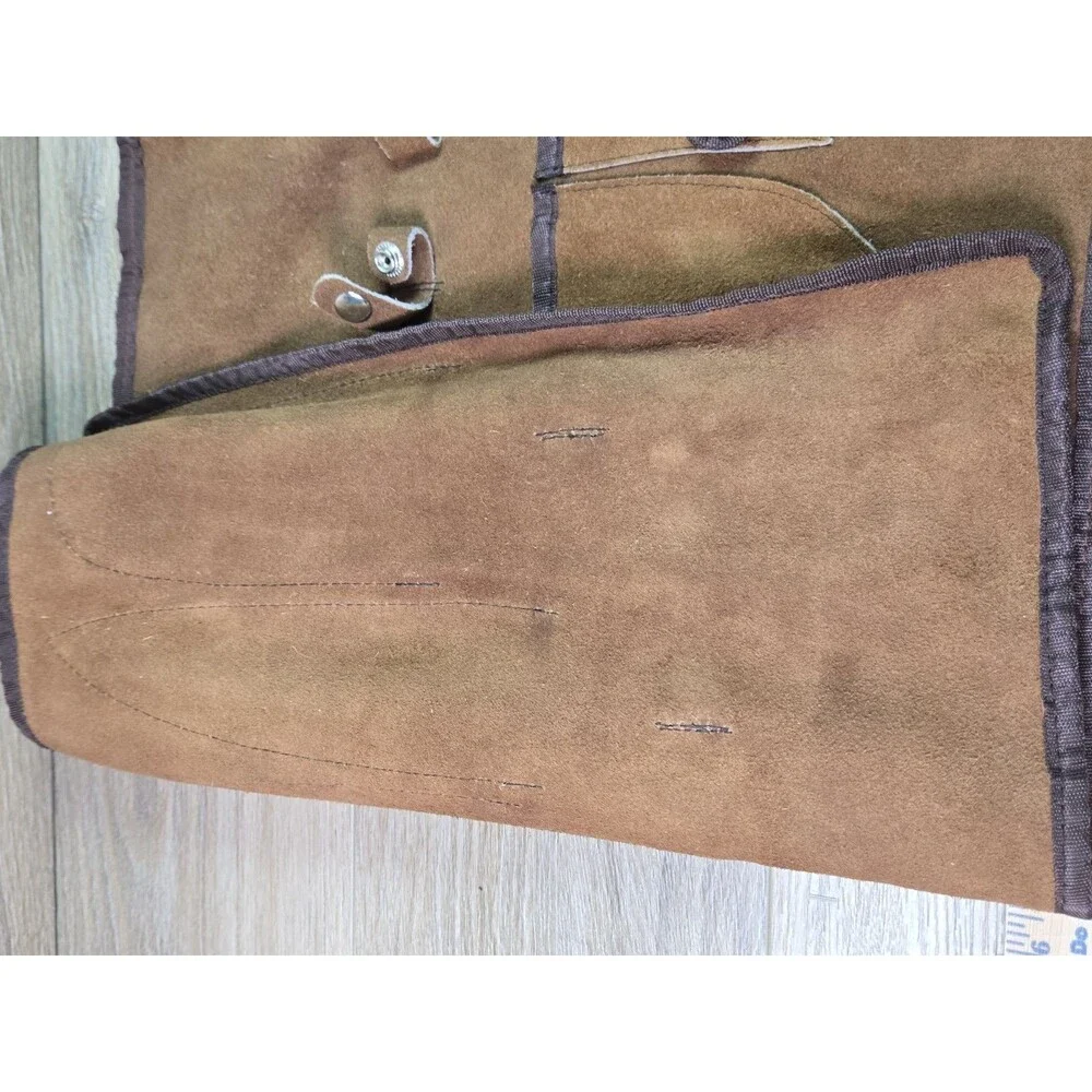 Vtg. Unbranded Suede Leather Chef Knife Roll Storage Case Carrier 8 Pocket